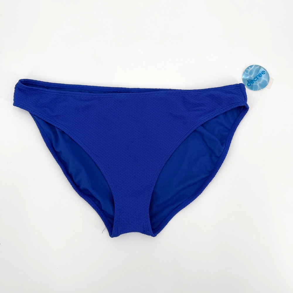 Decree Blue Textured Mid Rise Medium Coverage‎ Bikini Bottom XXL NEW